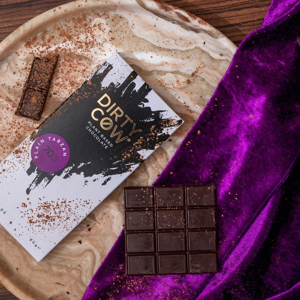 DIRTY COW - PLAIN TARZAN PLANT BASED VEGAN CHOCOLATE BAR